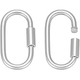 PH PandaHall 2pcs 925 Sterling Silver Screw Lock Clasps, Platinum Jewelry Clasps Oval Design Necklace Enhancer Shortener for Charm Bracelet Necklace Craft Gifts Halloween Easter Home Decoration