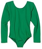 Danskin Big Girls' Long-Sleeve Leotard, Kelly Green, Intermediate
