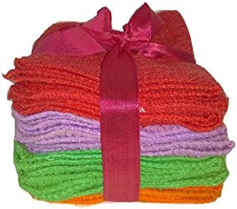 12 Pack Wash Cloths Soft 11 x 11 Inches Linen Vibrant Assorted Colors 100% Cotton Ideal for everyday use Easy Care Machine Washable