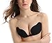 Deceny CB Invisible Bras Self Adhesive bra Silicone Bra Push Up Strapless Bra (D, Black)