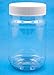 Plastic Jars with Screw On Lids - 16 Oz - Pack of 6 - Non-BPA Clear PET Storage Containers with Sealing Caps