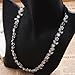 JOVANA 1pc Women Silver Rhinestone Flower Hair Band Elastic Headband