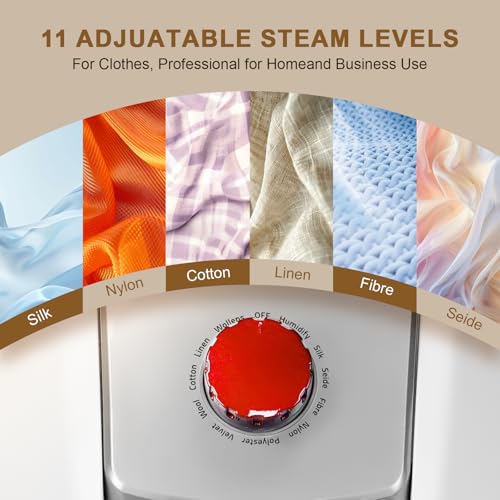 Garment Steamer Standing for Clothes, STANEW 2000w 2.5 L Water Tank with Garment Hanger and Height Adjustable Ironing Board, Steam Iron 8 Second Heating Time, 43 G/Min, 11 Steam Settings for Crease
