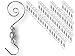 BANBERRY DESIGNS Christmas Ornament Hooks - Metal Wire Hanging Hook Set/48 - Shiny Silver Chrome Ornament Hangers - Decorative Swirl Scroll Design with Beads