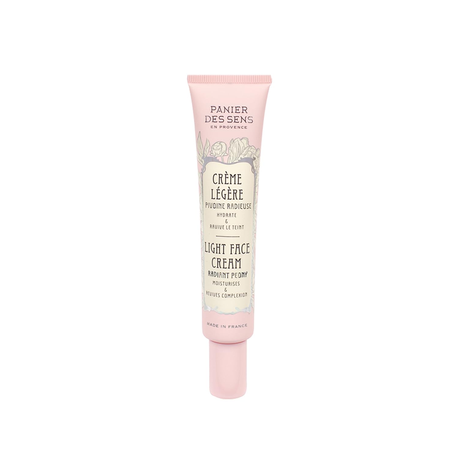 Panier des Sens – Light Face Cream - with Hyaluronic Acid + Peony Extract - Moisturizing and Radiance - Skin Care for Women Made in France - Facial Moisturizer 98% Natural Ingredients – 50ml