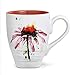 DEMDACO Dean Crouser Echinacea Flower Watercolor Red 16 Ounce Glossy Ceramic Stoneware Floral Mug with Easy Grip Handle