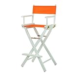 Casual Home Director's Chair ,White Frame/Tangerine