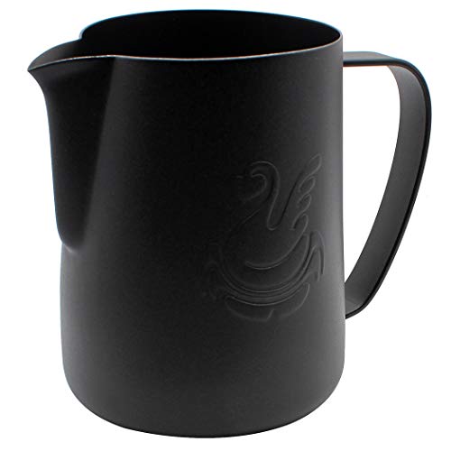 Dianoo Espresso Steaming Pitcher, Espresso Milk Frothing Pitcher Stainless steel, Coffee jug, Latte Art Cup 20 OZ (600ML) Black - Thumbnail 3