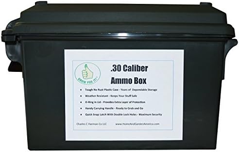 Grow For It Ammo Box - Heavy Gauge Lockable Plastic USA Made Ammunition Boxes for Rifle or Gun - Best for Winchester, Hornady, Remington, Nerf or Airsoft Rounds