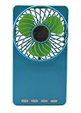 Welltop® Mini Mirror Fan Handheld Fan Electric Personal Fans 3 Speeds Portable Mini USB 18650 Rechargeable Emergency Power Bank Ultra-thin Summer Fan (Blue)