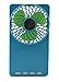 Welltop Mini Mirror Fan Handheld Fan Electric Personal Fans 3 Speeds Portable Mini USB 18650 Rechargeable Emergency Power Bank Ultra-thin Summer Fan (Blue)