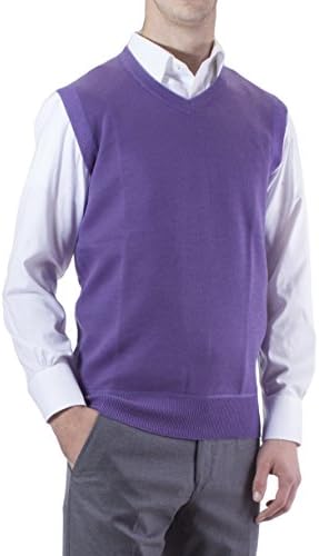 Alberto Cardinali Men's Solid Color V-Neck Sweater Vest