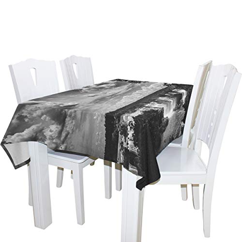 LORVIES Rectangle Water Lanscape Tablecloth for Wedding Party Holidays Washable Polyester Table Cloth Cover, 60 x 90 Inch