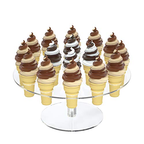 Femeli Acrylic Mini Ice Cream Cone Holder Rack for Cotton Candy Waffle Popcorn Sugar Cones,Sushi Hand Roll Stand,16 Holes - Thumbnail 5
