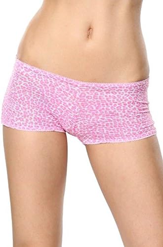 Underglam Pink Leopard Stretch Boy Short Ladies Panty in Small