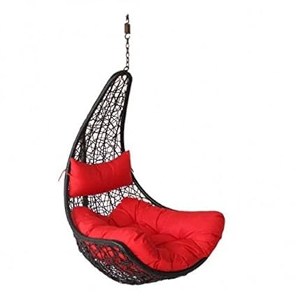 Anum Black Designer Hanging Balcony Swing (Standard, Brown red)