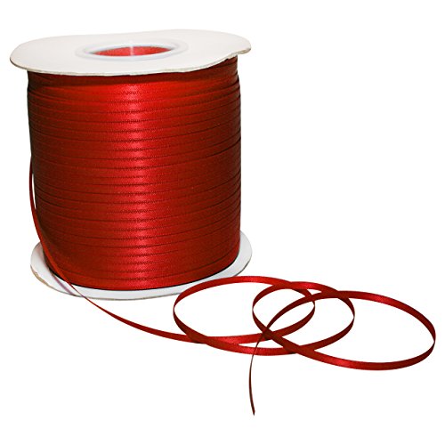Morex Ribbon Double Face Satin Ribbon 1/8" X 500 YD Red Ribbon for Gift Wrappin…