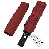Automatic Compact Travel Umbrella with Reverse and Safe Lock Design, HQdeal Teflon 210T Auto Open Close Folding Strong Windproof Umbrella