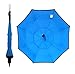 BetterBrella Inverted Umbrella Windproof, Waterproof, Double Canopy Layer, Compact and Reverse Folding for Car, Travel and Outdoor Use, Rain or Sun, Blue