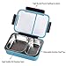 Bento Box 2 Compartments Stainless Steel Lunch Box for Adults and Kids, Portion Control Lunch Containers Leakproof, BPA Free - Blue