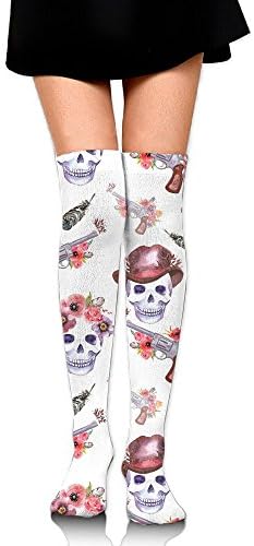 LICAI Sugar Skull Women's Tube Stockings Over The Knee High Socks