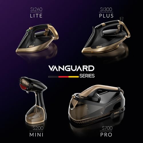 Feller Germany Vanguard Series Handheld Garment and Travel Steamer, 2000W, Prime Gold Ceramic Sole Plate with Auto Shut Off, Anti Drip, 25G/min Steam Rate, GS200, 2Y Guarantee-UAE Version (Gold)