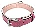 Soft Touch Collars Raspberry Pink Leather Padded Dog Collar, for Large Female Dogs, Made with Genuine Real Leather, 24