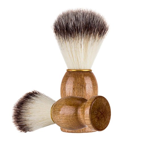 Lisin Men Shaving Brush Best Badger Hair Shave Wood Handle Razor Barber Tool - Thumbnail 2