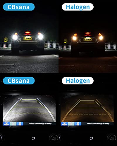 CBsana 921 922 579 912 LED Bulbs CANBUS Error Free T15 LED Back Up Light Bulbs 906 904 902 W16W Reverse Tail Lights 6000K Xenon White (Upgraded, Pack of 2)