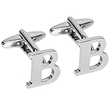 BodyJ4You Cufflink Letter B Initial Alphabet Letter-B Classic Style