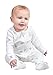 Owlivia Organic Cotton Baby Pajamas, Boys Girls Zip Front Sleep 'N Play, Footed Sleeper, Long Sleeve(6-12 Months, Feather)