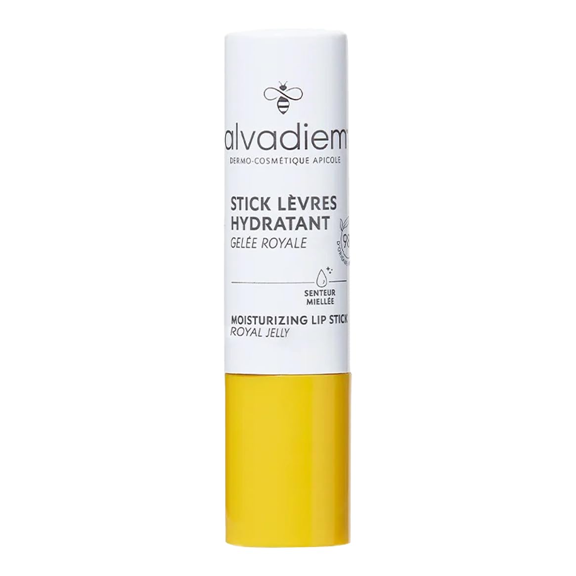 ALVADIEM Moisturising Lip Balm 4 g with Organic Royal Jelly – For Dry Lips – Nourishing, Protective & Repairing – Barrier Effect – Stick Format – Made in France