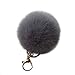 Raylans Faux Soft Fluffy Rabbit Fur Ball Car Pompom Keychain Handbag Pendant (10cm)