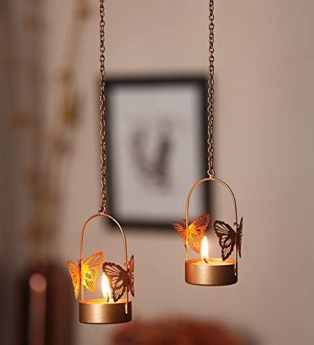 Rhytansh Beautifully Handcrafted metal butterfly tealight Stand(Set of 3) for Gifting and Home Decor corporate gifting , diwali gifting, wedding giveaways, babyshower, baby announcement, housewarming gifting,birthday gifting