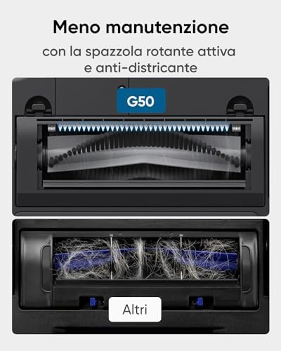 G50 Robot Aspirapolvere ibrido con Aspirazione 4.000 Pa, Navigazione Dinamica, Panno Mop per la Pulizia di Superfici Leggere, ideale per Peli di Animali Domestici, Pavimenti Duri e Tappeti