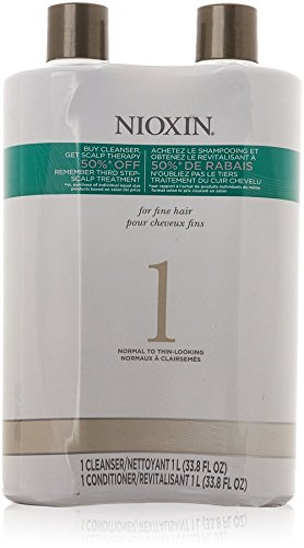 Nioxin System 1 Cleanser and Scalp Therapy Conditioner, 33.79 Ounce (Pack of 2)