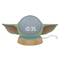 Echo Dot (4th Gen) Smart Speaker with clock Twilight Blue with Made for Amazon The Mandalorian Baby GroguTM-inspired Stand for Amazon Echo Dot (4th Gen)