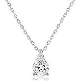 DEYOUM 14K Gold Plated Teardrop Cubic Zirconia Pendant Necklace for Women Wife Mom Dainty Elegant Sparkly Cubic Zirconia Crystal Diamond Pendant Necklace Birthday Wedding Prom Jewelry Gifts