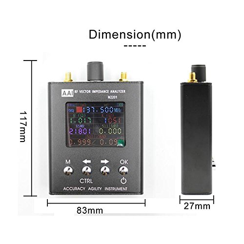 English verison N2201SS 140MHz-2.7GHz UV RF ANT SWR Antenna Analyzer Meter Tester 140MHz - 2.7GHz + Male SMA calibration