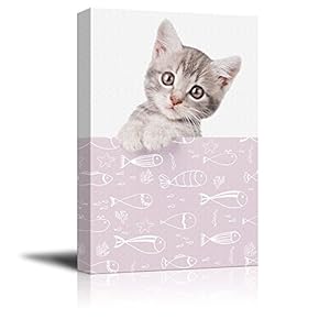 Cute Cat with Fish Patterns