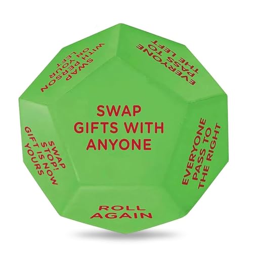 oyeftp Santa Swap Gift Exchange Dice, 3 * 3in Exchange Gifts Family Game, Christmas Stocking Stuffers Gift Exchange Dice Games for Friends for Xmas, Birthday, Party and Family Night, Holiday
