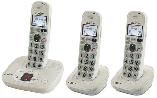 Clarity D712 Moderate Hearing Loss Cordless Phone with D702HS Expandable Handsets (Clarity D712 with (2) D702HS)