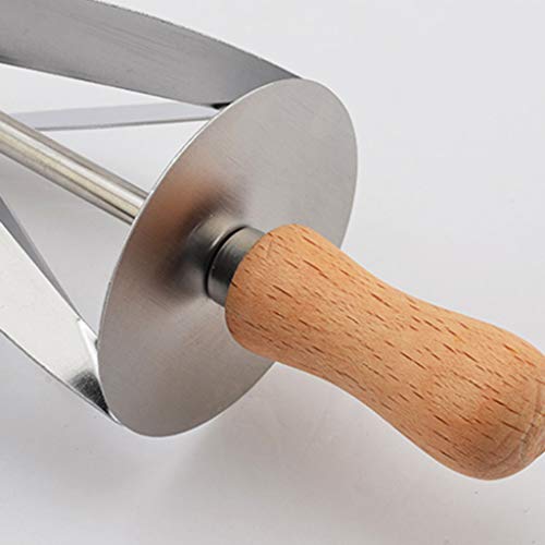 Stainless Steel Rolling Croissant Knife,Rolling Cutter for Croissant Bread Wheel Dough Pastry Bakeware Accessories Cake Cookie Cutters (Silver) - Thumbnail 4