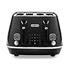 DeLonghi-Distinta-X-CTIN4003BK-Designer-4-Slice-Toaster-Variable-Browning-Control-ReheatDefrostBagel-Function-Black De'Longhi Distinta X CTIN4003.BK Designer 4 Slice Toaster, Variable Browning Control, Reheat/Defrost/Bagel Function…