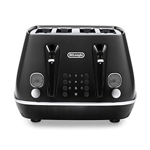 De'Longhi Distinta X CTIN4003.BK Designer 4 Slice Toaster, Variable Browning Control, Reheat/Defrost/Bagel Function…