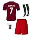 Soccer Kids 2016/2017 Football Soccer European Cup Ronaldo Home Portugal Kids Jersey & Shorts & Socks With Free Key Chain