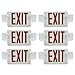 Ainfox 6 Pack LED Exit Sign Emergency Wall Light, UL Listed- LED Combo Emergency EXIT Sign with 2 Head Lights and Back -up Letter Cover (red/6pack)