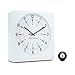 Marathon Classic Silent Non-Ticking Wall Clock | 12” Square Wall Clock That is Easy to Read | Warm Amber Auto Backlit | Elegant Mantel Clock