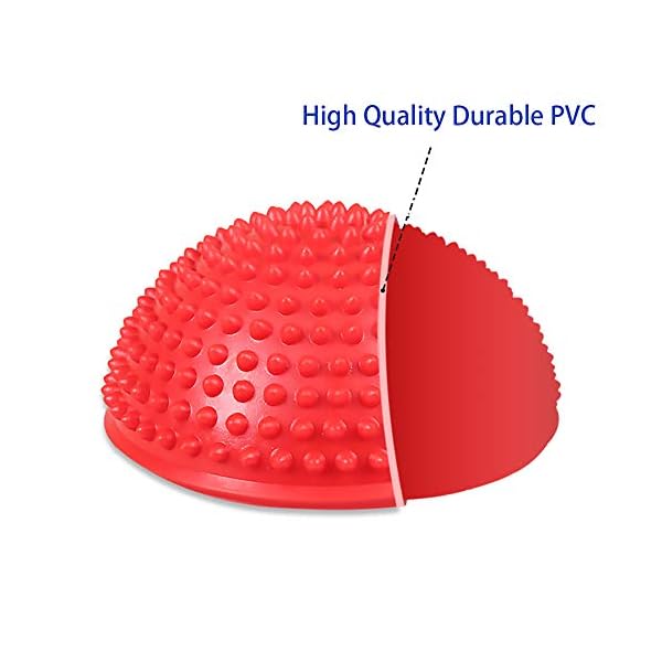 RANCER-Set-of-2-Hedgehog-Balance-Pods-Balancing-Exercise-Stability-Pods-PVC-Hemisphere-Balance-Training-Ball-for-Children-and-Adults-Indoor-Outdoor-Play-Sports-Foot-Massage-Balancing-Therapy RANCER Set of 2 Balance Pods Domes with Pump, Hedgehog Stability Training, Stepping Stone for Children and Adults Indoor…