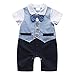 Baby Boy Short Sleeve Gentleman Romper Toddler Outfit Clothing Set 1pcs Jumpsuit With Bowknot